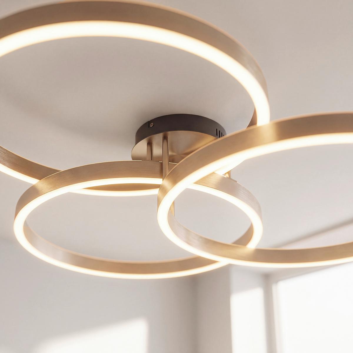 LAMPA SUFITOWA LED 6233-55 PAAN - kolor stalowy, Design, tworzywo sztuczne/metal (75/71,1/15,1cm) - Paul Neuhaus