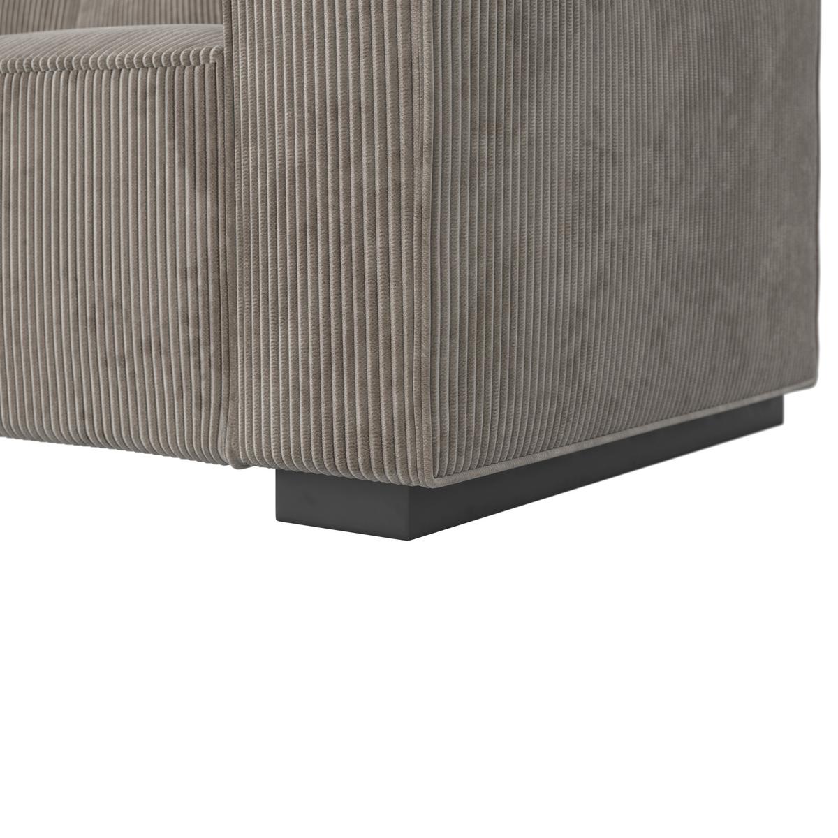 Zofa Liam, Bež - črna/bež, Moderno, umetna masa/tekstil (210/84/90cm) - Bessagi Home