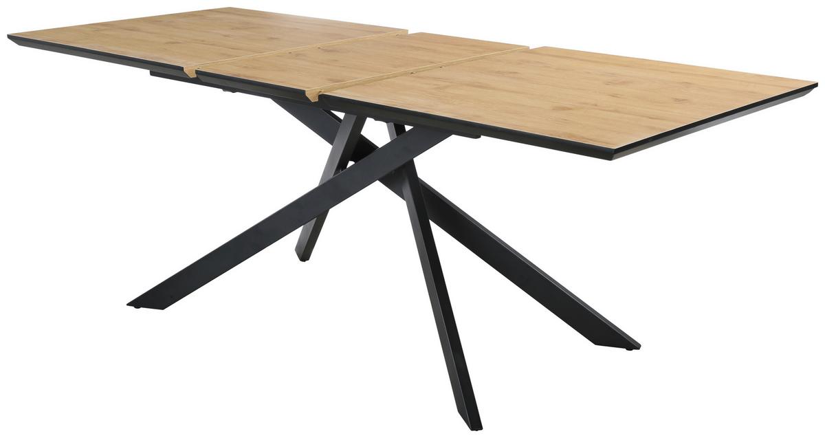 Masa RENO - culoare lemn stejar, Modern, metal/material pe bază de lemn (160+40/85/76cm) - Mömax