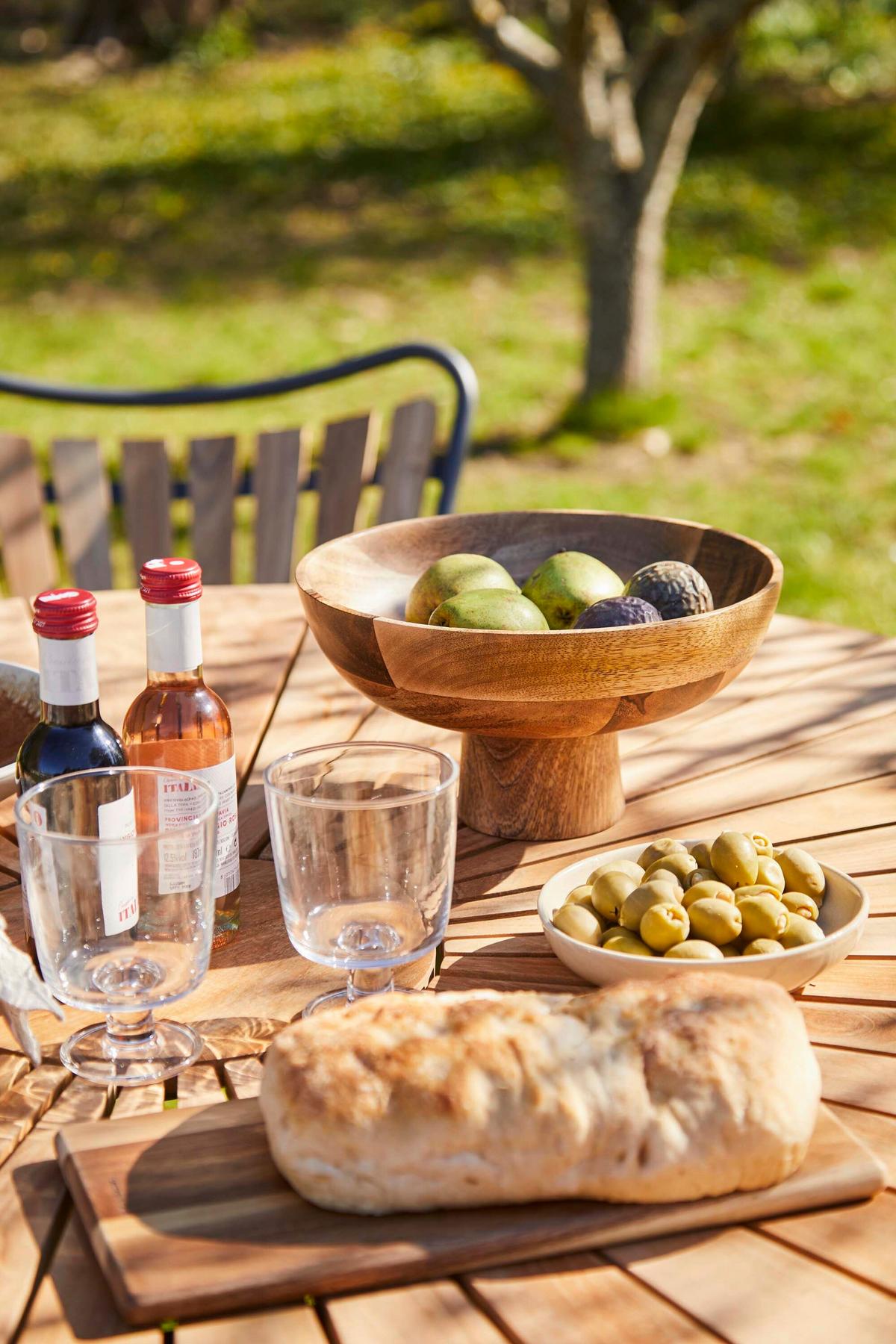 Gartentisch Ellen Anthrazit/Teak - Anthrazit/Teakfarben, Natur, Holz/Metall (130/130/74cm) - Gardenson