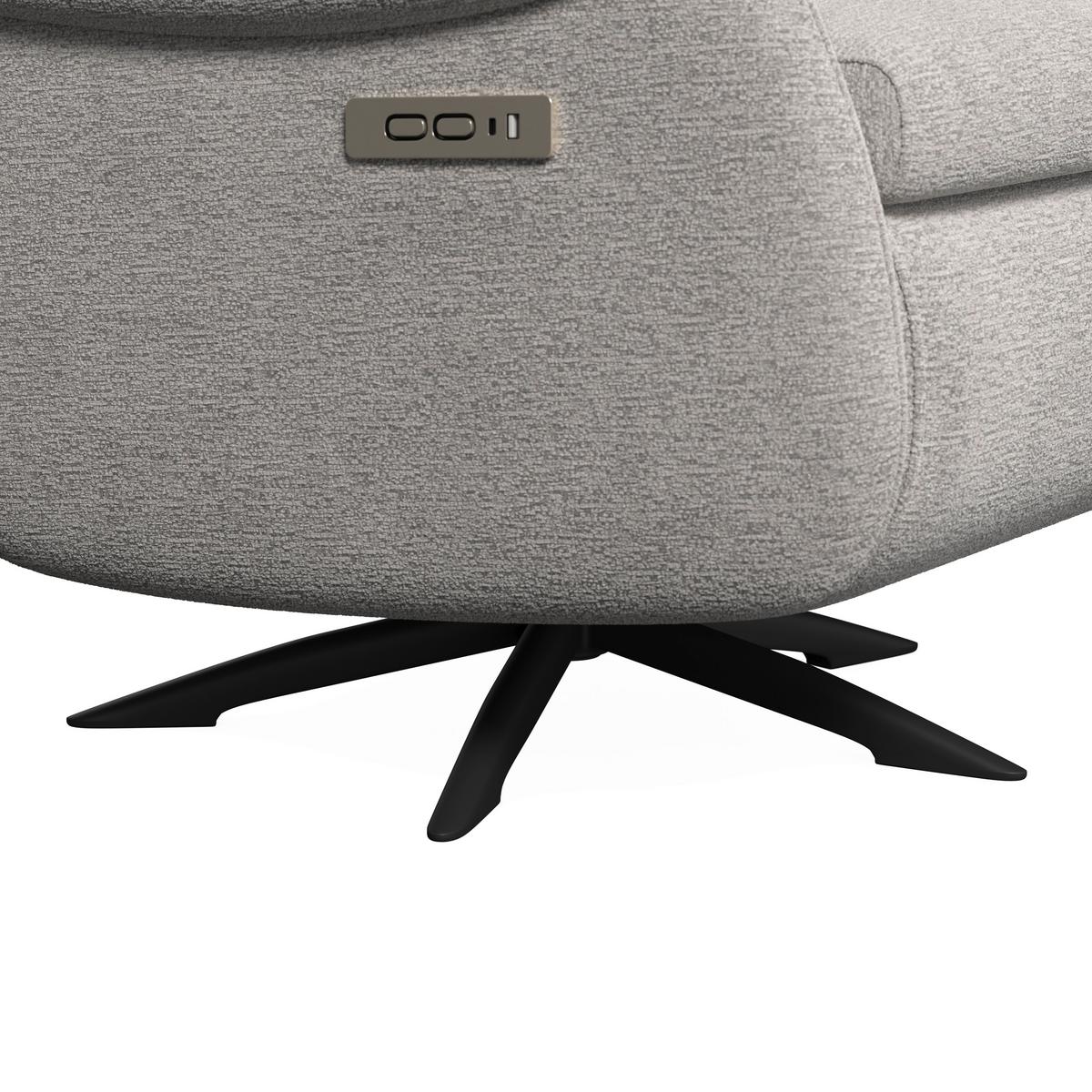 Elektrischer Relaxsessel Alice mit Liege- und Relaxfunktion - Hellgrau/Schwarz, MODERN, Holz/Textil (76/110/90cm) - Bessagi Home