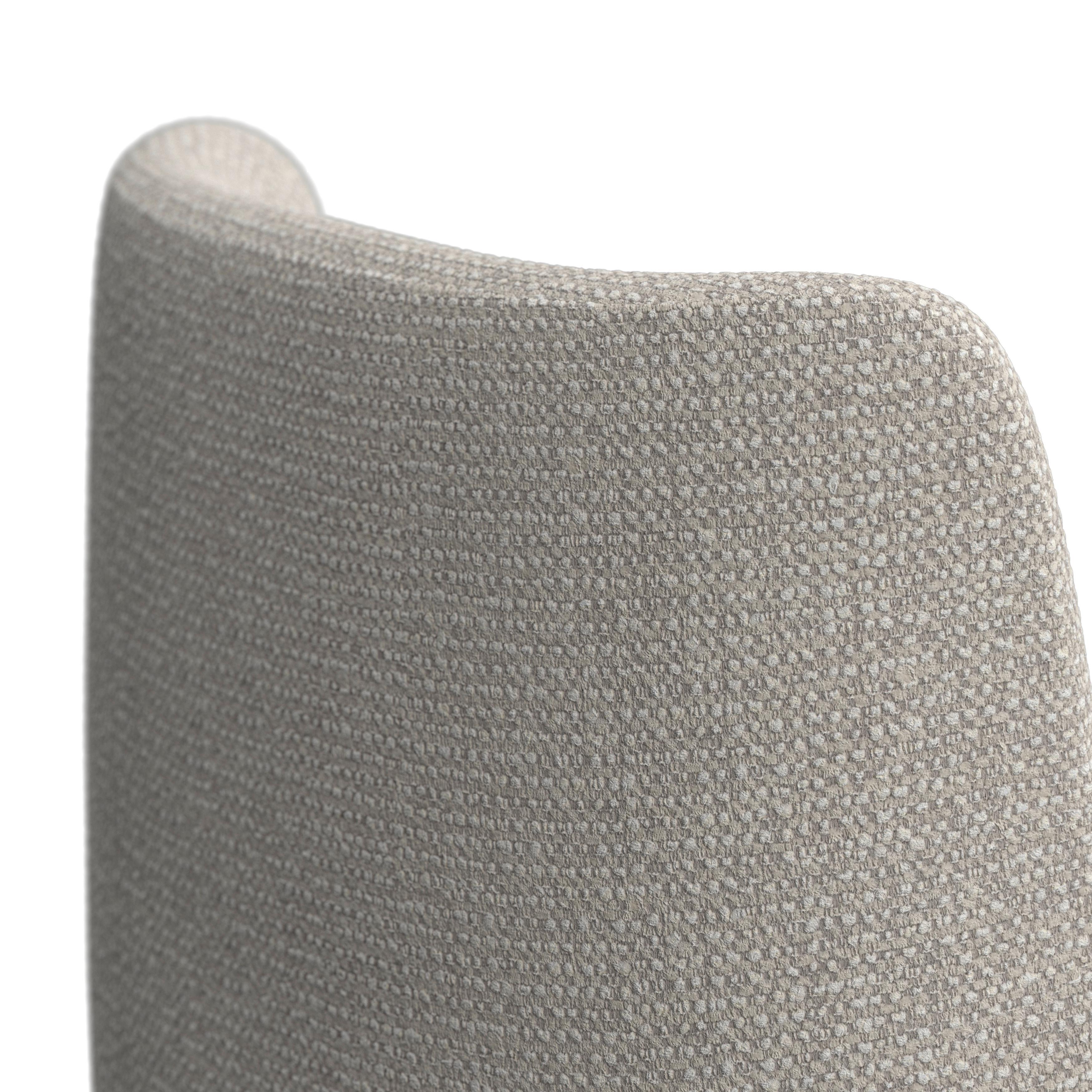 Stuhl Liara Hellgrau Webstoff Gepolstert - Hellgrau/Schwarz, MODERN, Holz/Textil (52/81,5/57cm) - Bessagi Home
