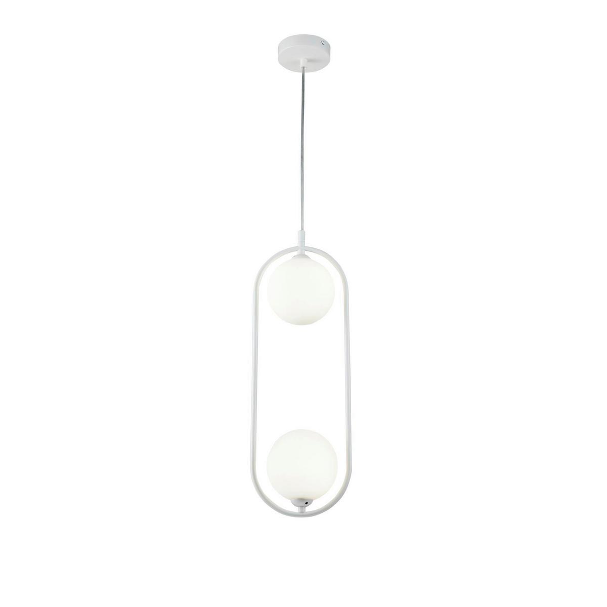 PENDELLEUCHTE RING - Weiss, Trend, Glas/Metall (17/12/48cm) - MAYTONI