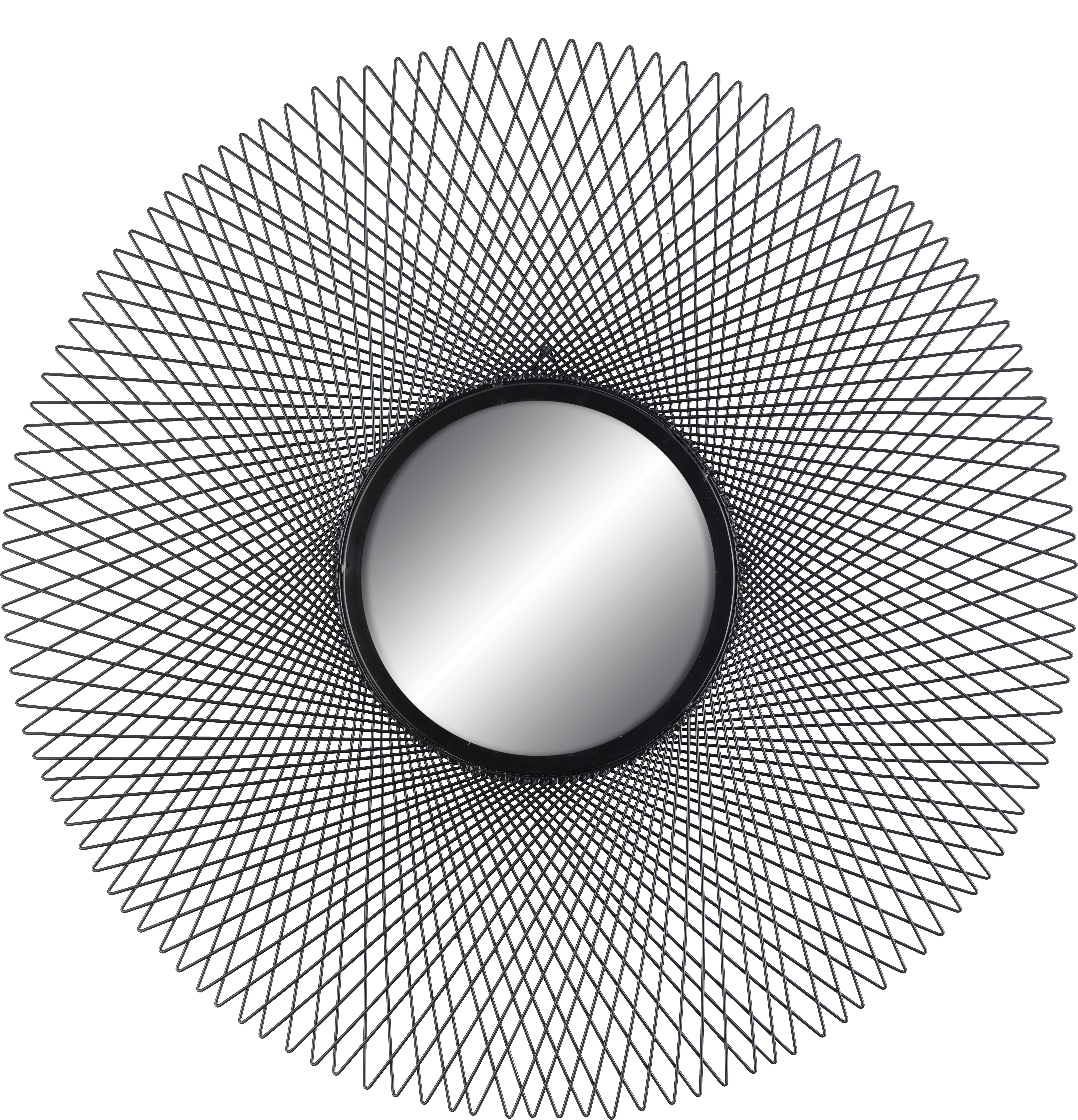 Stensko Ogledalo Kala -Trend- - črna, Moderno, kovina/steklo (84/84/2cm) - Premium Living