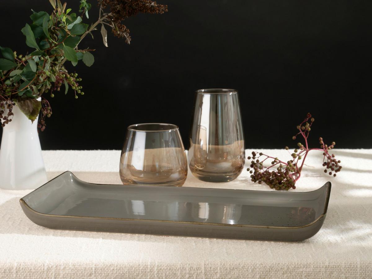 Set Pladnjev Za Serviranje Stone, 2-Delni - siva, Trend, keramika (16,5/33cm) - Creatable