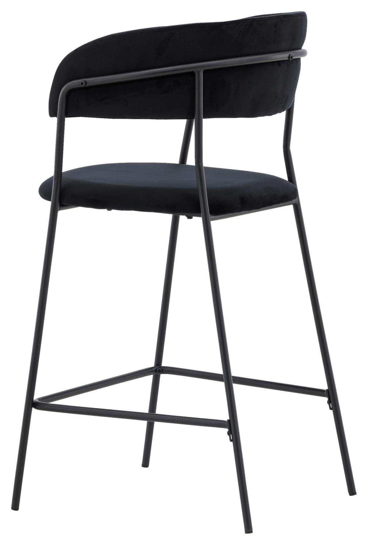 BARHOCKER-SET LUI - Schwarz, Design, Textil/Metall (53/97/49cm) - Livetastic