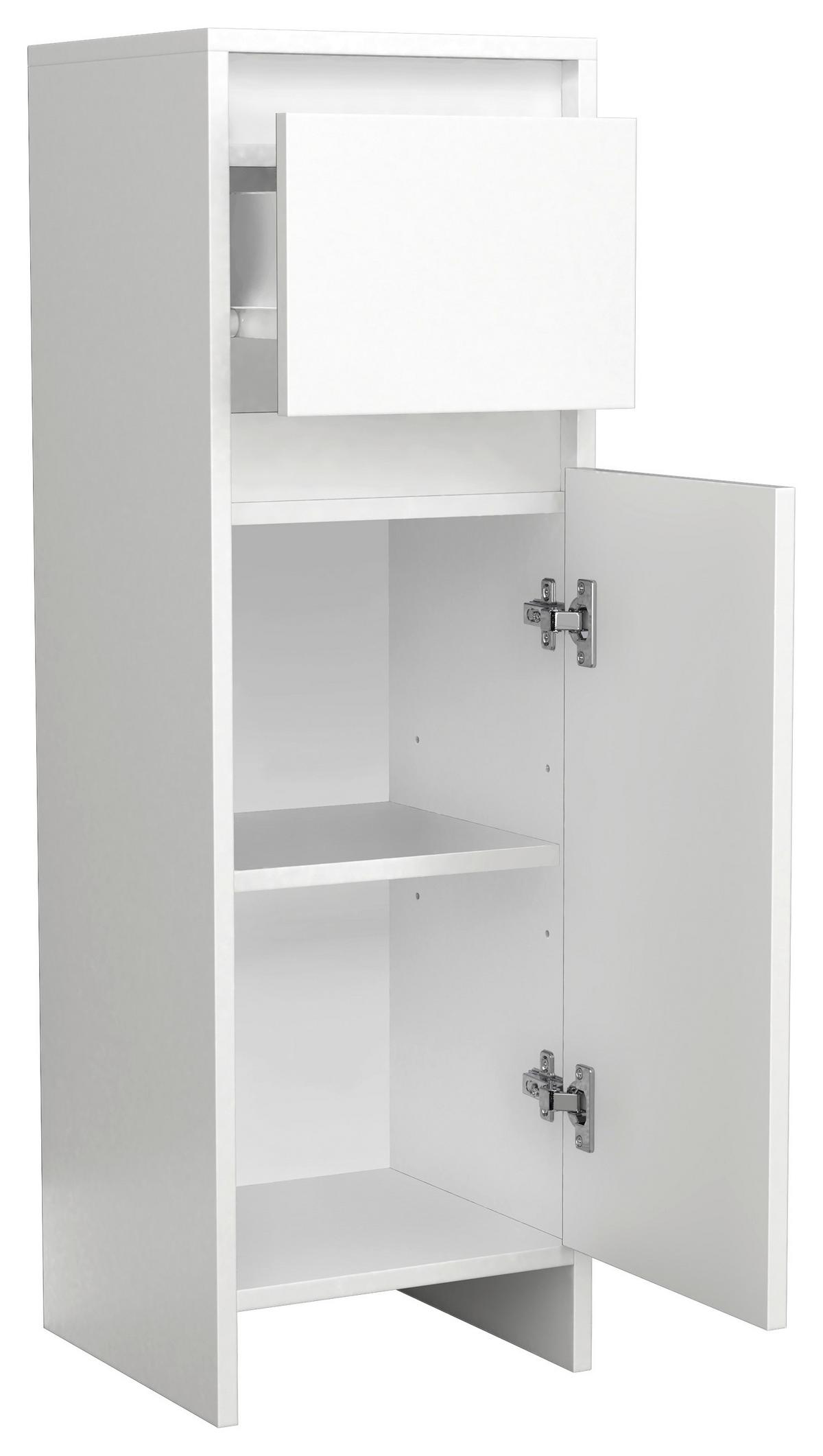 Highboard Malira ca. 30x95 cm Weiß - Weiß, MODERN, Holzwerkstoff (30/95/30cm) - MID.YOU