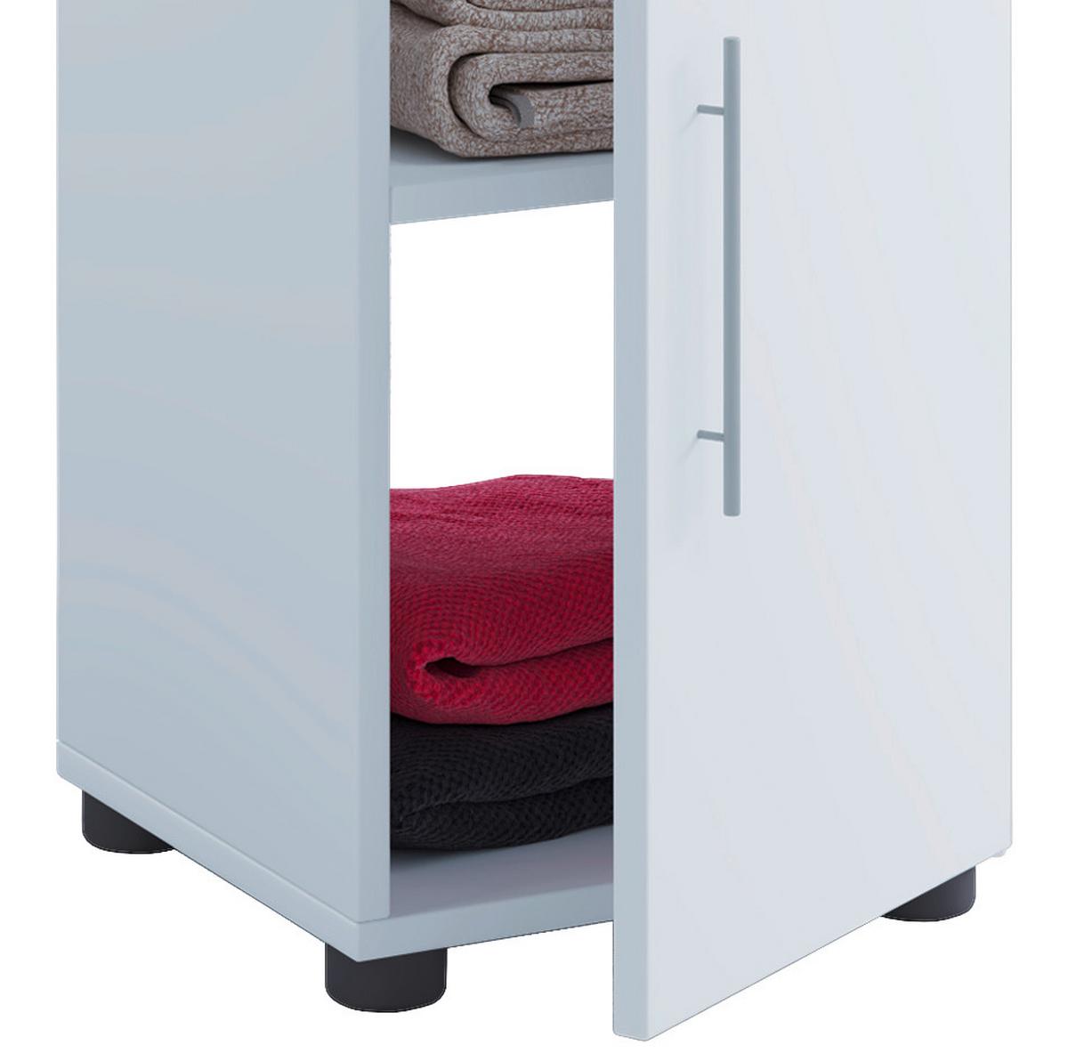 Midischrank Flandu ca. 31x93 cm Weiß - Silberfarben/Schwarz, KONVENTIONELL, Holzwerkstoff/Kunststoff (31/93/30cm) - MID.YOU