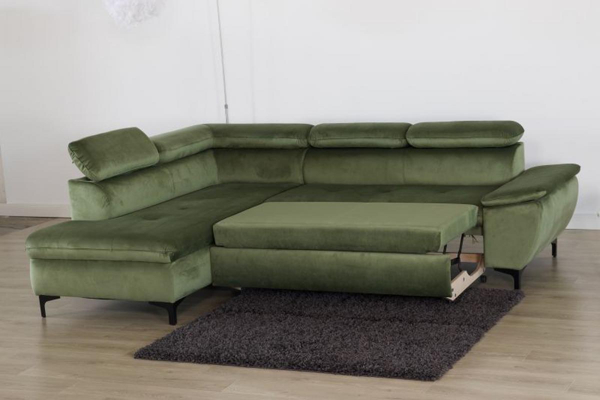 Kutna Garnitura Noemi - maslinasto zelena, Moderno (186/95/246cm) - Mömax
