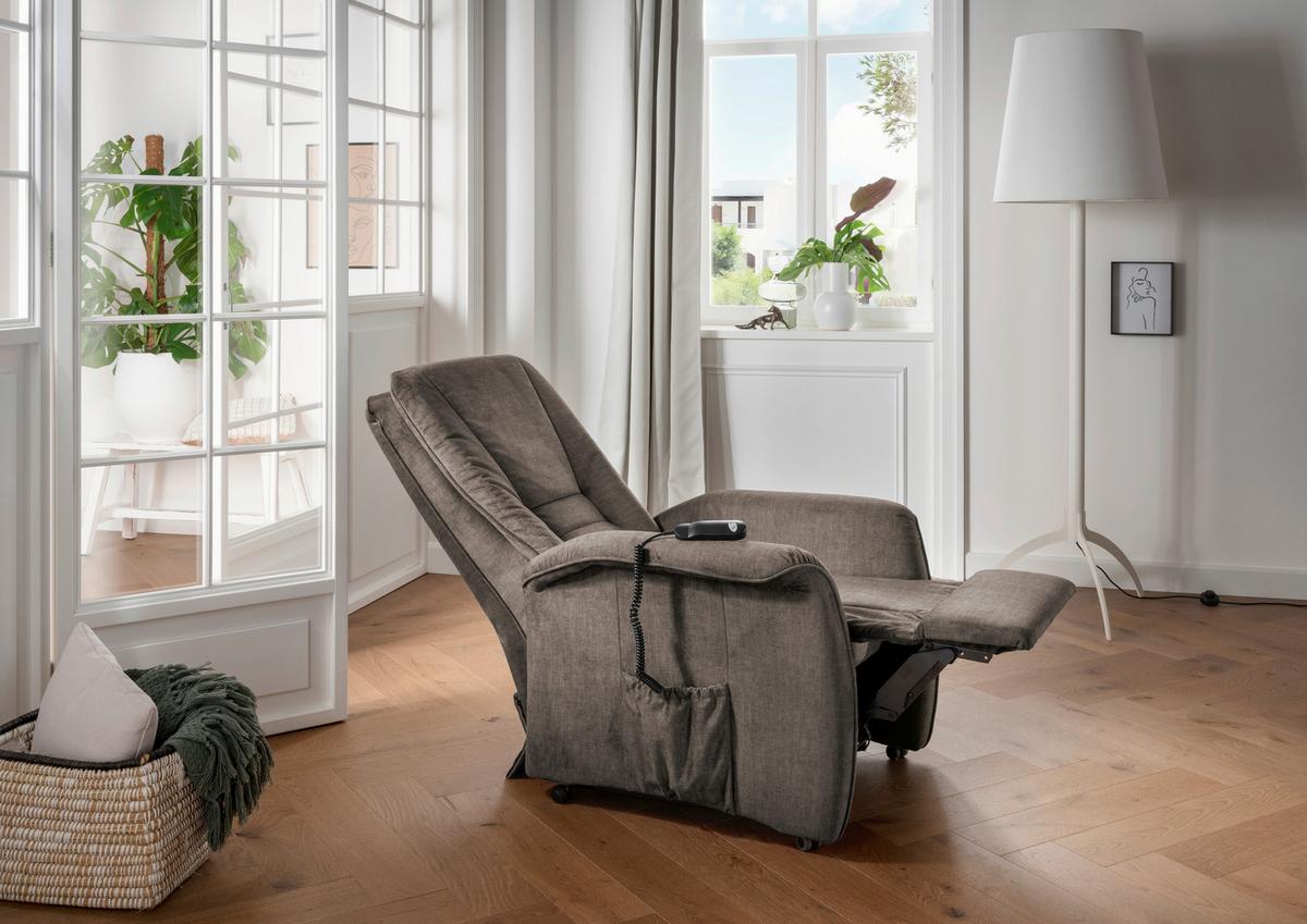 Relaxsessel Harry Braun Velours - Schwarz/Braun, Design, Kunststoff/Textil (77/107/88cm) - Livetastic