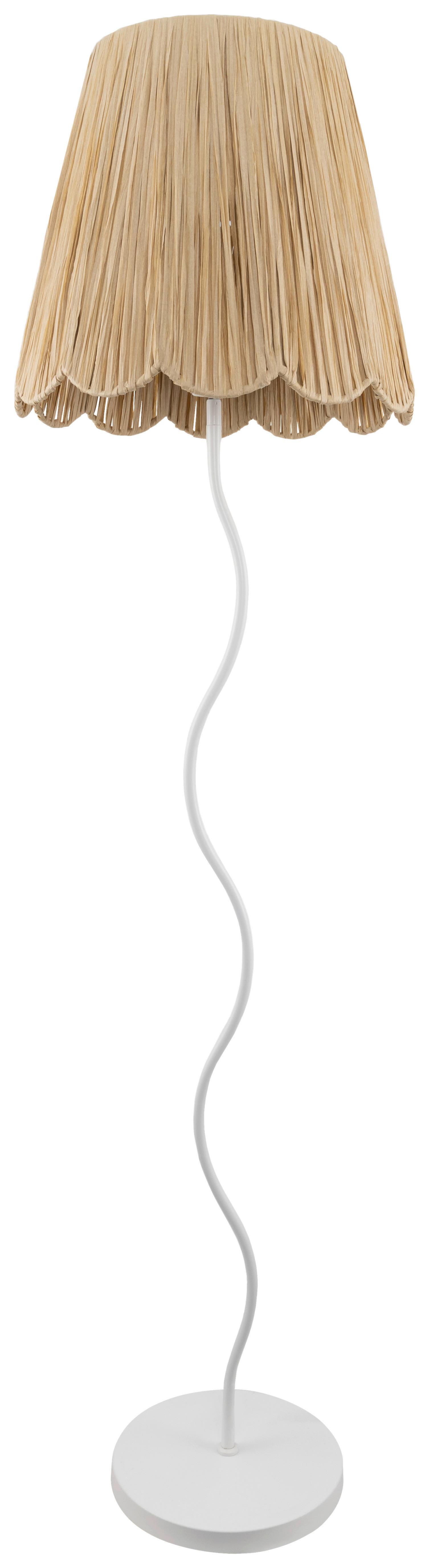 Stehleuchte Flock Naturfarben/Weiß max. 25 Watt - Naturfarben/Weiß, KONVENTIONELL, Papier/Metall (40/155cm)