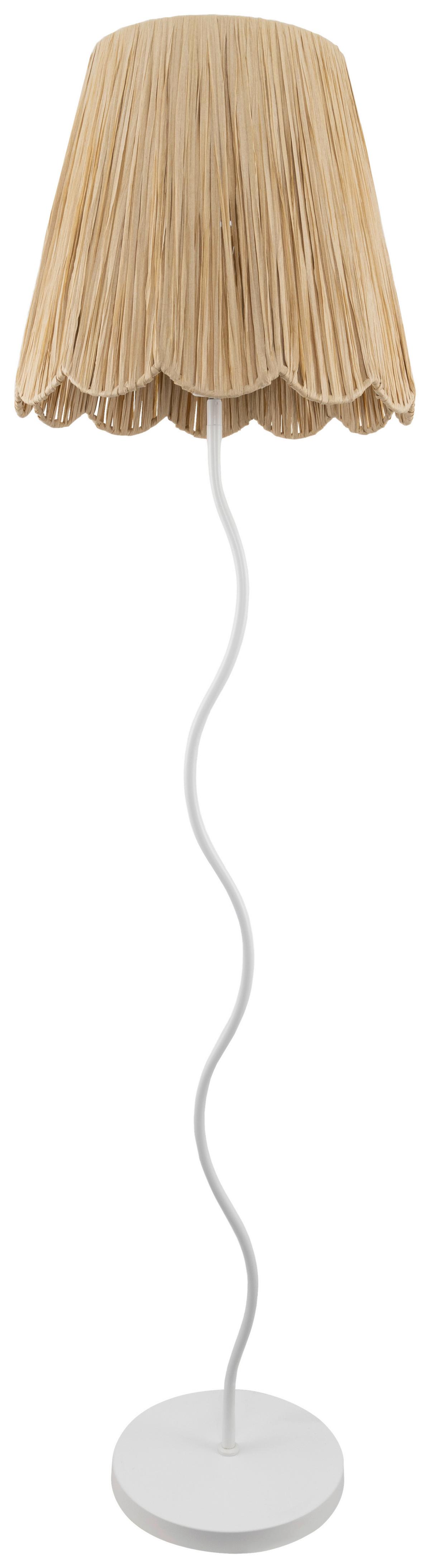Stehleuchte Flock Naturfarben/Weiß max. 25 Watt - Naturfarben/Weiß, KONVENTIONELL, Papier/Metall (40/155cm)