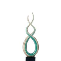 Skulptur Türkis/Weiß - Türkis/Weiß, Basics, Glas (38cm) - Leonardo