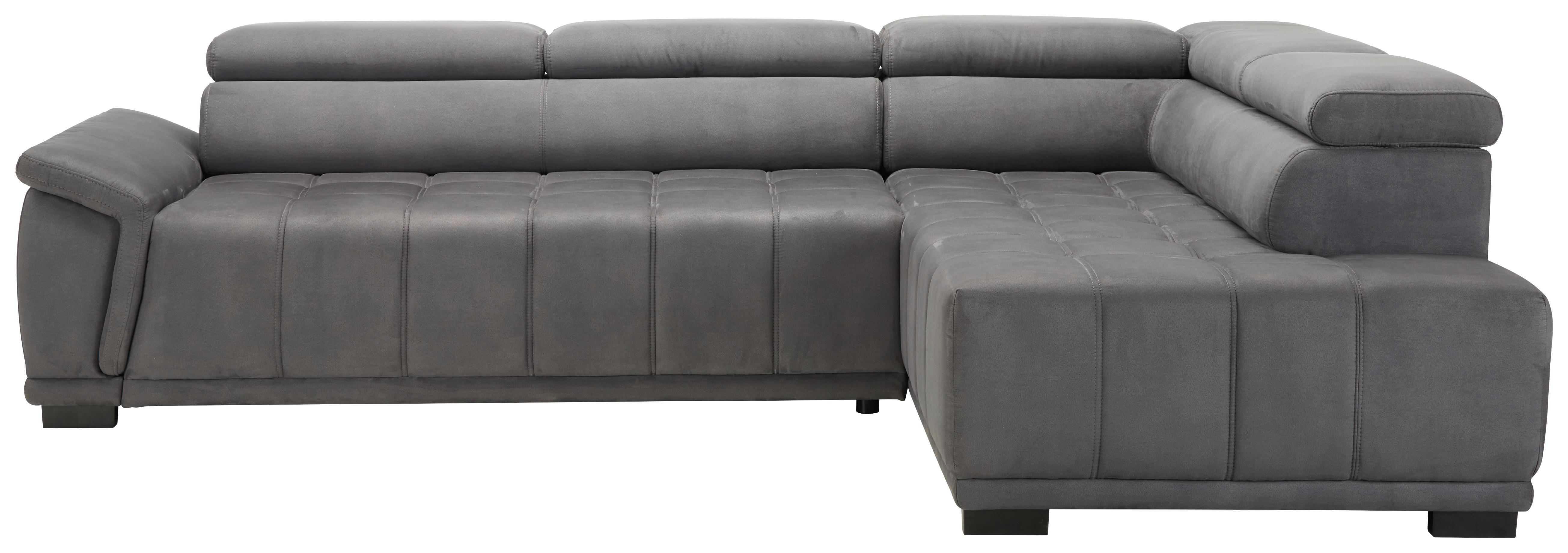 Ecksofa in Grau - Schwarz/Grau, Modern, Holz/Holzwerkstoff (283/100/206cm) - Premium Living