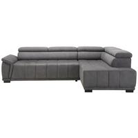 Ecksofa in Grau - Schwarz/Grau, Modern, Holz/Holzwerkstoff (283/100/206cm) - Premium Living
