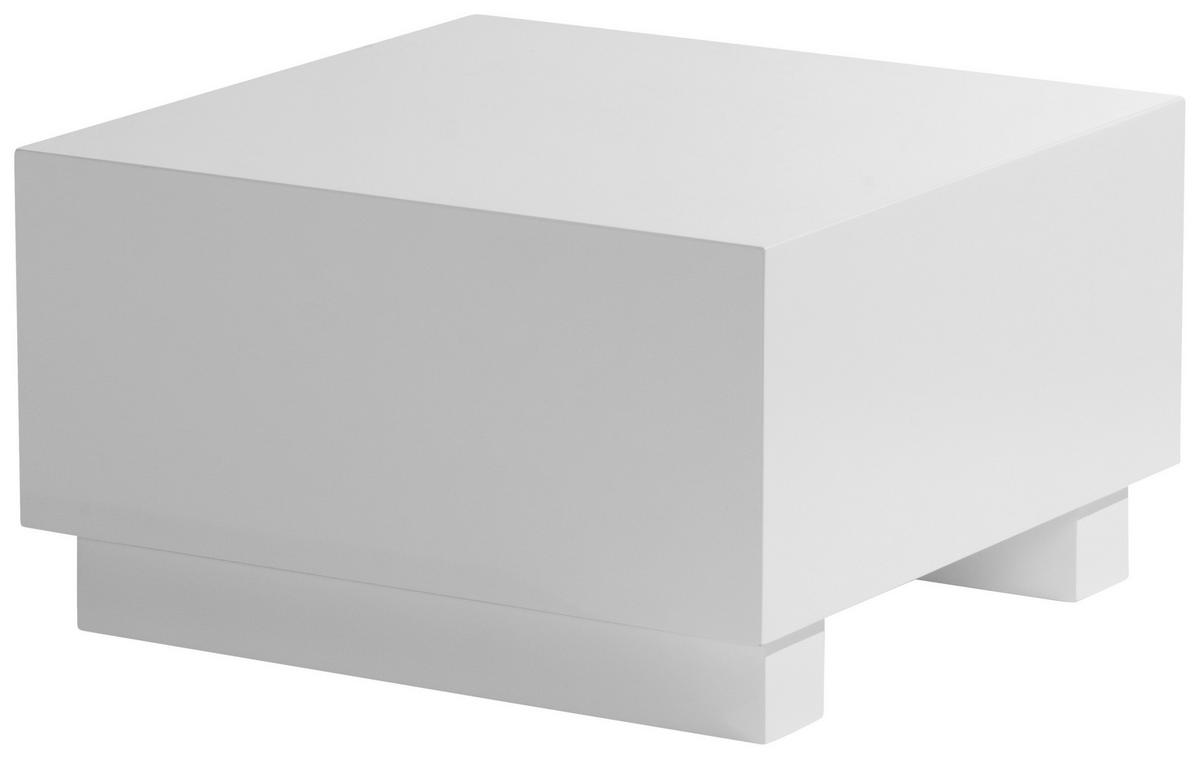 COUCHTISCH MONOBLOC - Weiss Hochglanz, Lifestyle, Holzwerkstoff (60/60/35cm) - Livetastic