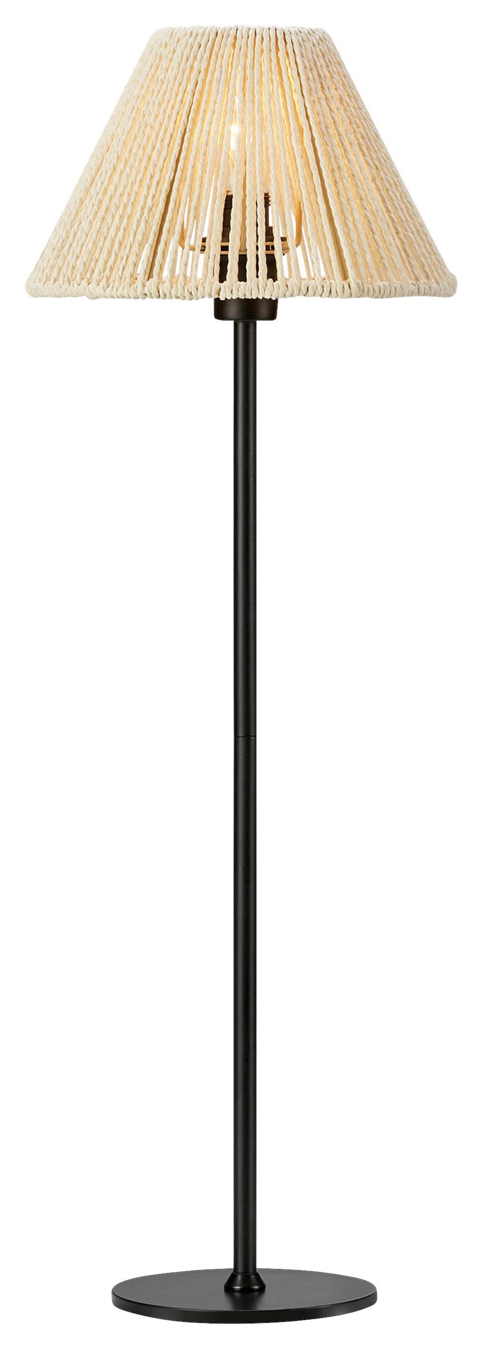 Tischleuchte Corda Table Schwarz max. 20 Watt - Beige/Schwarz, Basics, Papier/Metall (20/20/61,5cm) - Markslöjd