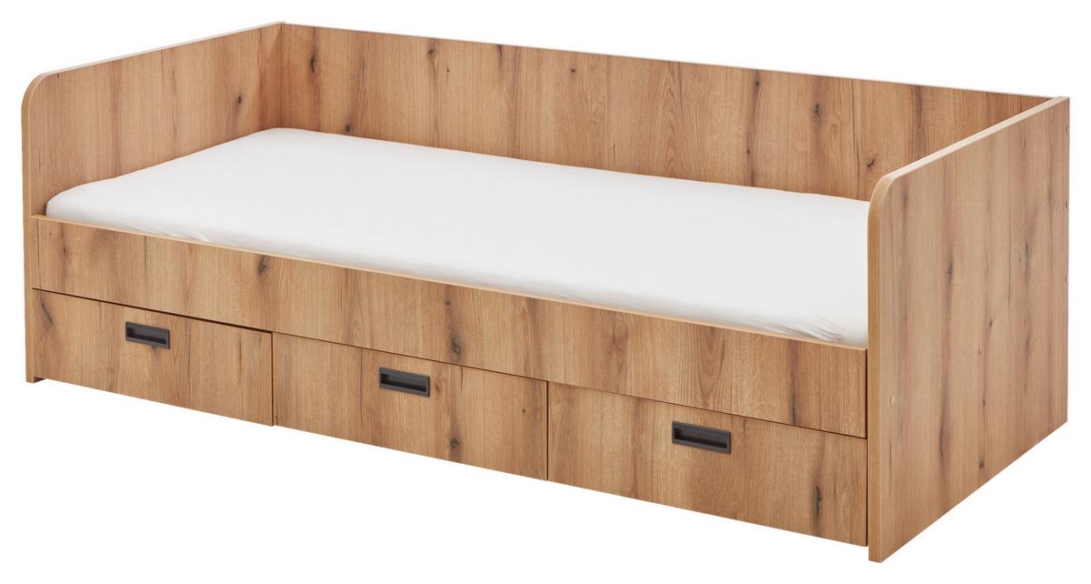 Raztegljiva Postelja Bianca, 90-180x200, Barva Hrasta - rjava, Konvencionalno, leseni material/les (90-180/200cm)