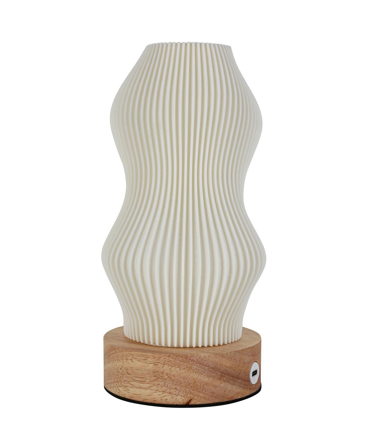 Akku-Tischleuchte Girtl Weiß max. 3 Watt - Weiß/Naturfarben, MODERN, Holz/Kunststoff (14cm) - Mömax