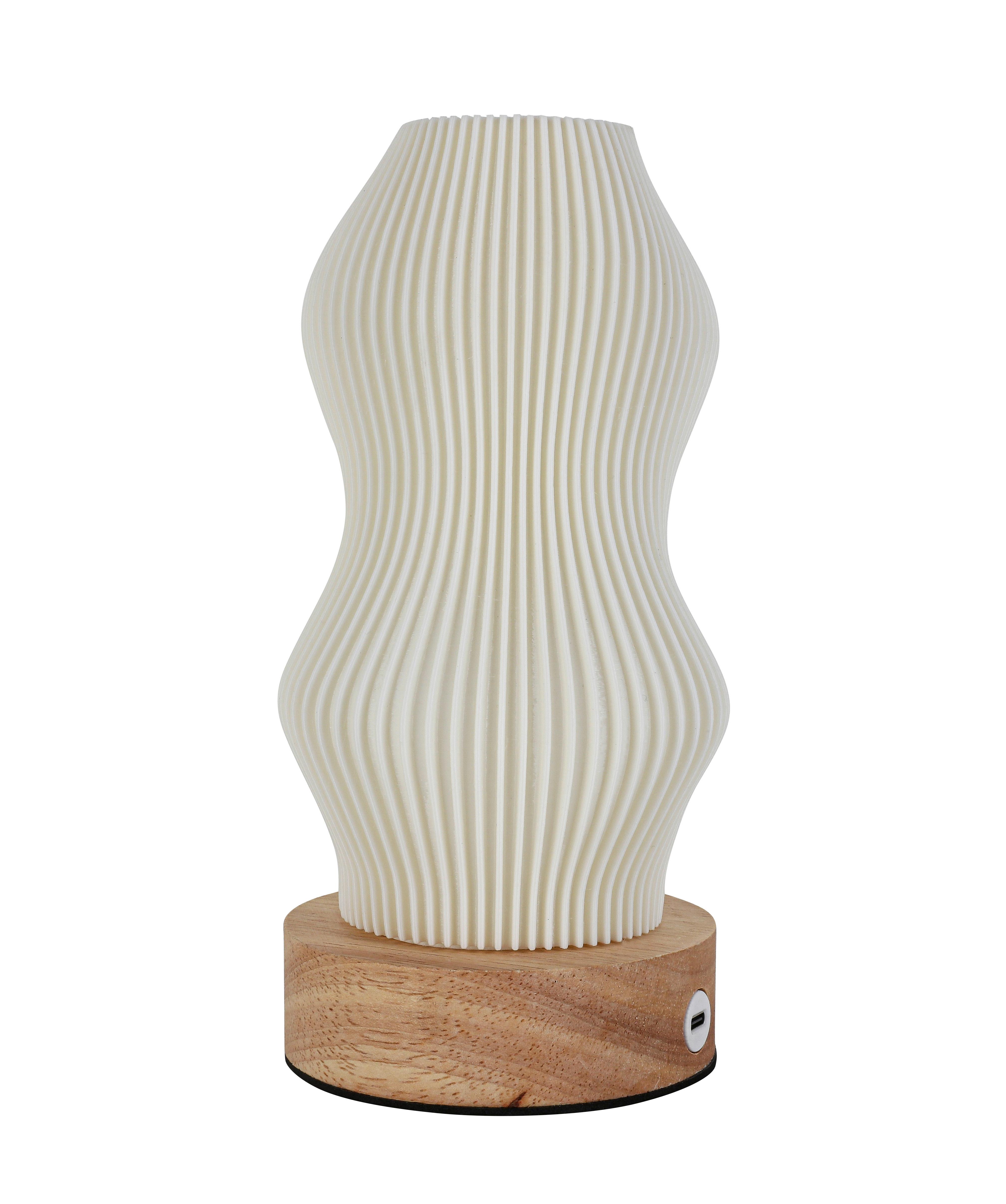 PORTABEL LAMPA GIRTL - vit/naturfärgad, Modern, metall/trä (14/21cm) - Mömax