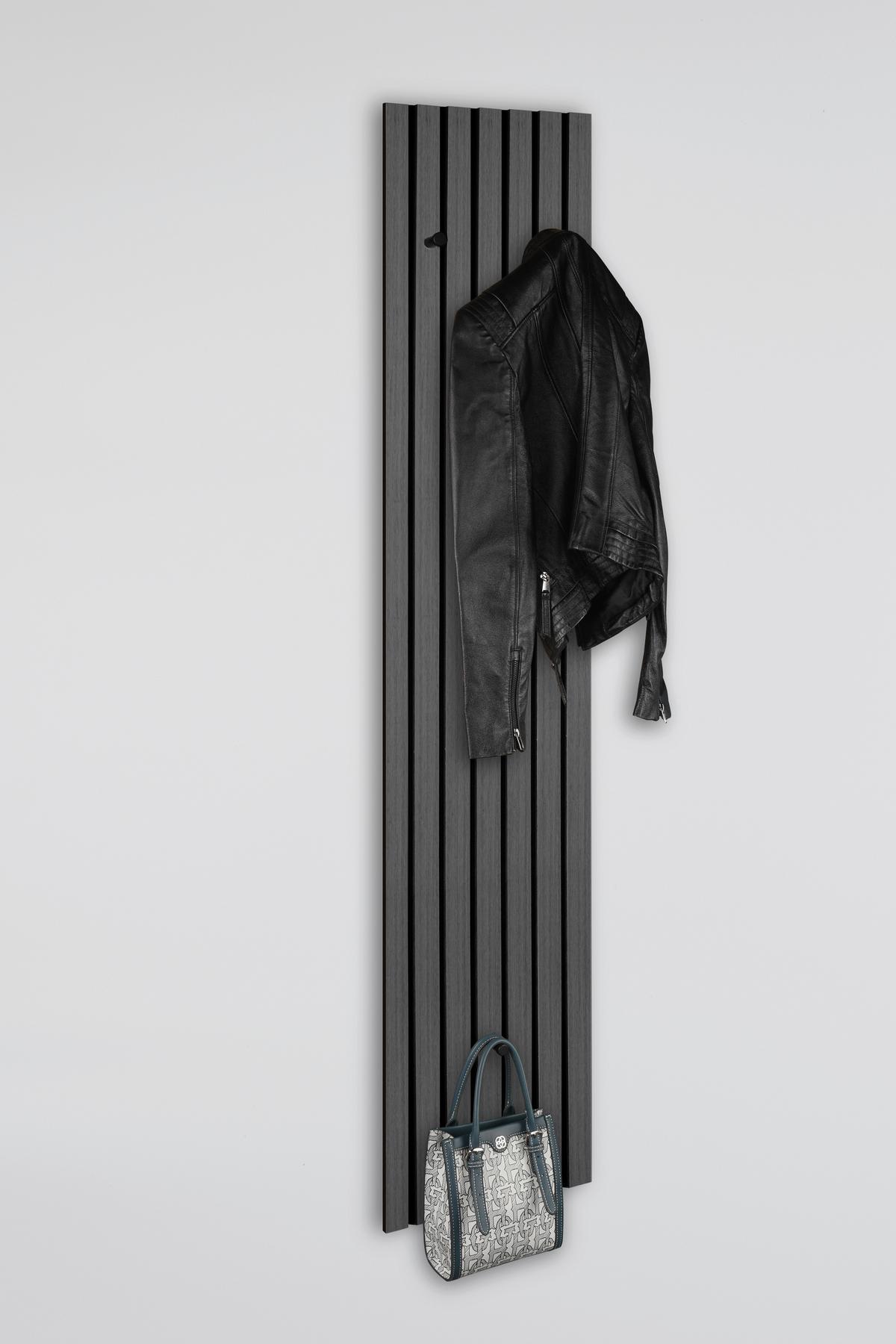PANEL DO PRZEDPOKOJU GABI - czarny/szary, Modern, materiał drewnopochodny/tkanina (25/160/7cm) - Xora