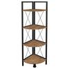 Eckregal INSASI 4 Honigeiche ca. 34x123x34 cm - Honigeiche/Schwarz, Design, Holzwerkstoff/Metall (34/123/34cm) - MID.YOU