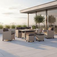 Lounge Garnitura Striano, 6-Delno - temno rjava/naravne barve, Konvencionalno, kovina/umetna masa (172/75/65cm) - Gardenson