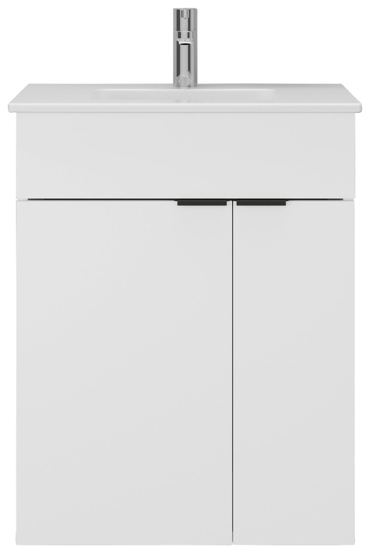 Waschtischkombi Napoli Weiß - Schwarz/Weiß, MODERN, Keramik/Holzwerkstoff (60/78/46cm) - Mömax