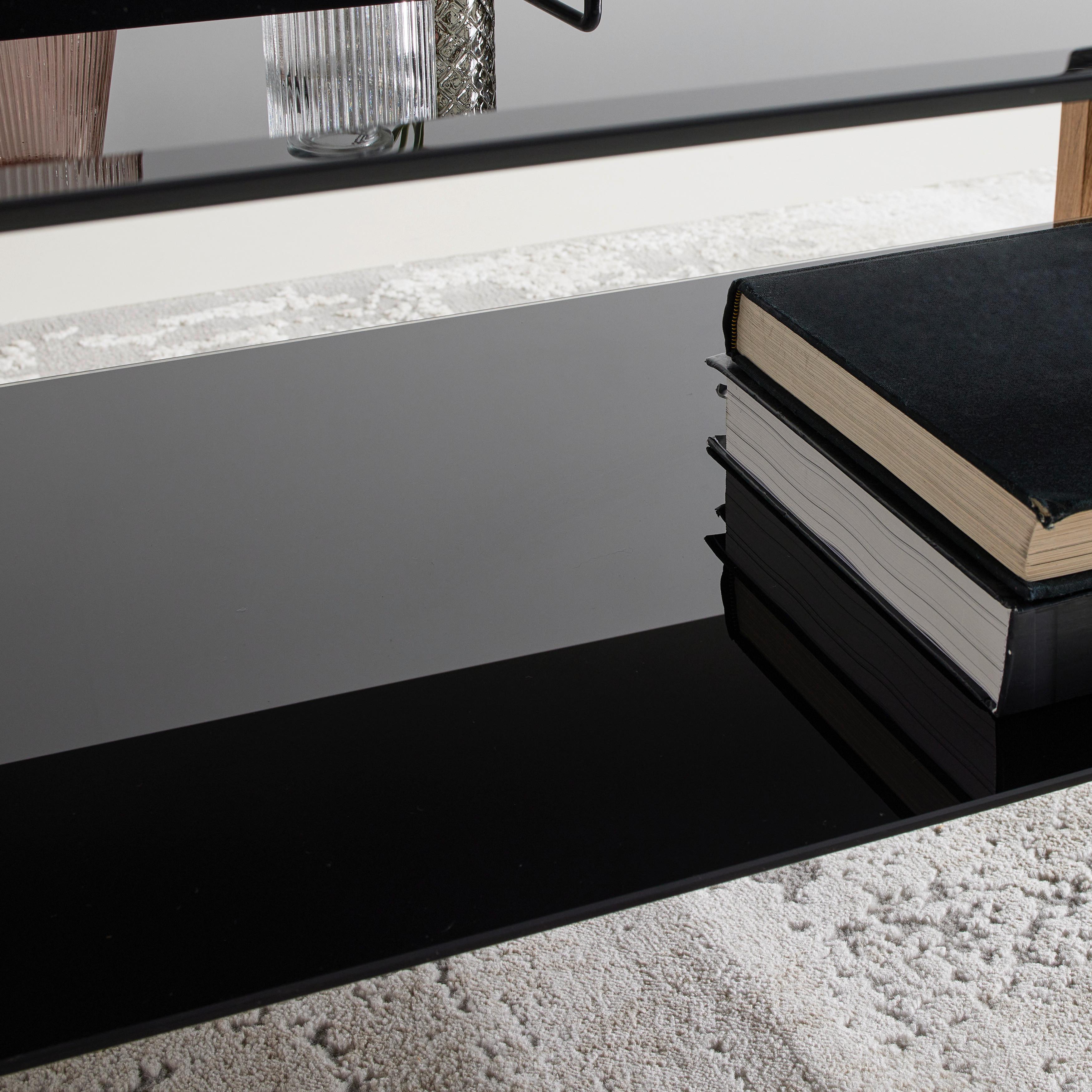 SOFFBORD INTRO - svart/ekfärgad, Modern, metall/trämaterial (100/60/45cm) - Mömax