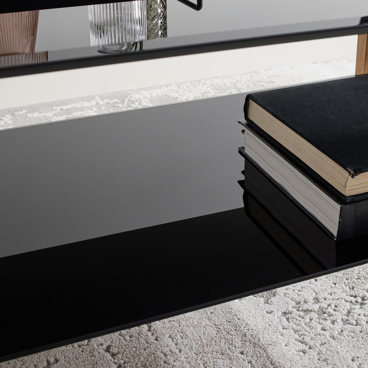 Couchtisch Intro Schwarz/Eichefarben - Eichefarben/Schwarz, MODERN, Glas/Holzwerkstoff (100/60/45cm) - Mömax