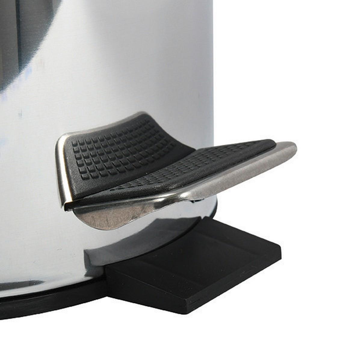 TRETEIMER 100359 - Silberfarben/Schwarz, Basics, Kunststoff/Metall (29,5/63,5/29,5cm) - Spirella