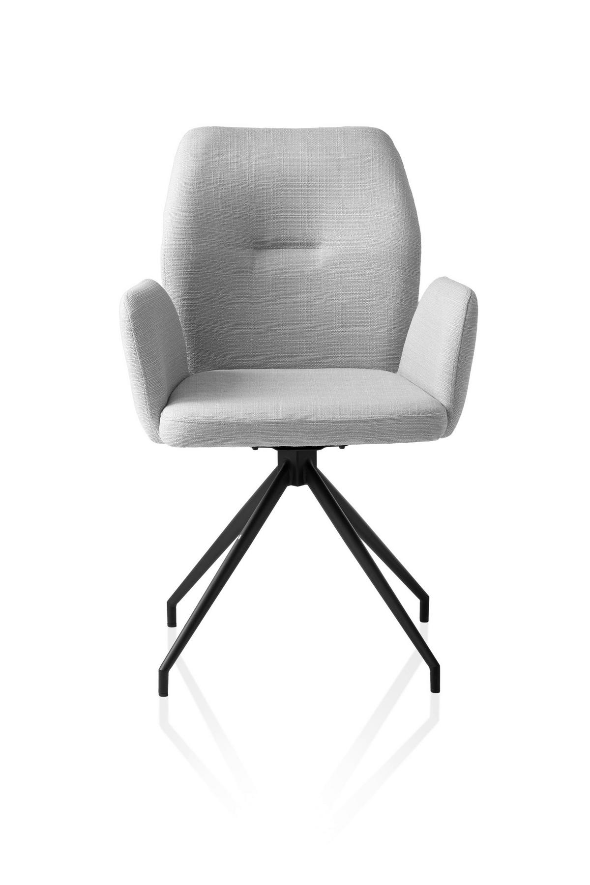 Naslanjač Hilda, Svetlo Siva, Vrtljiv - črna/svetlo siva, Moderno, kovina/tekstil (59/88/58cm) - Livetastic