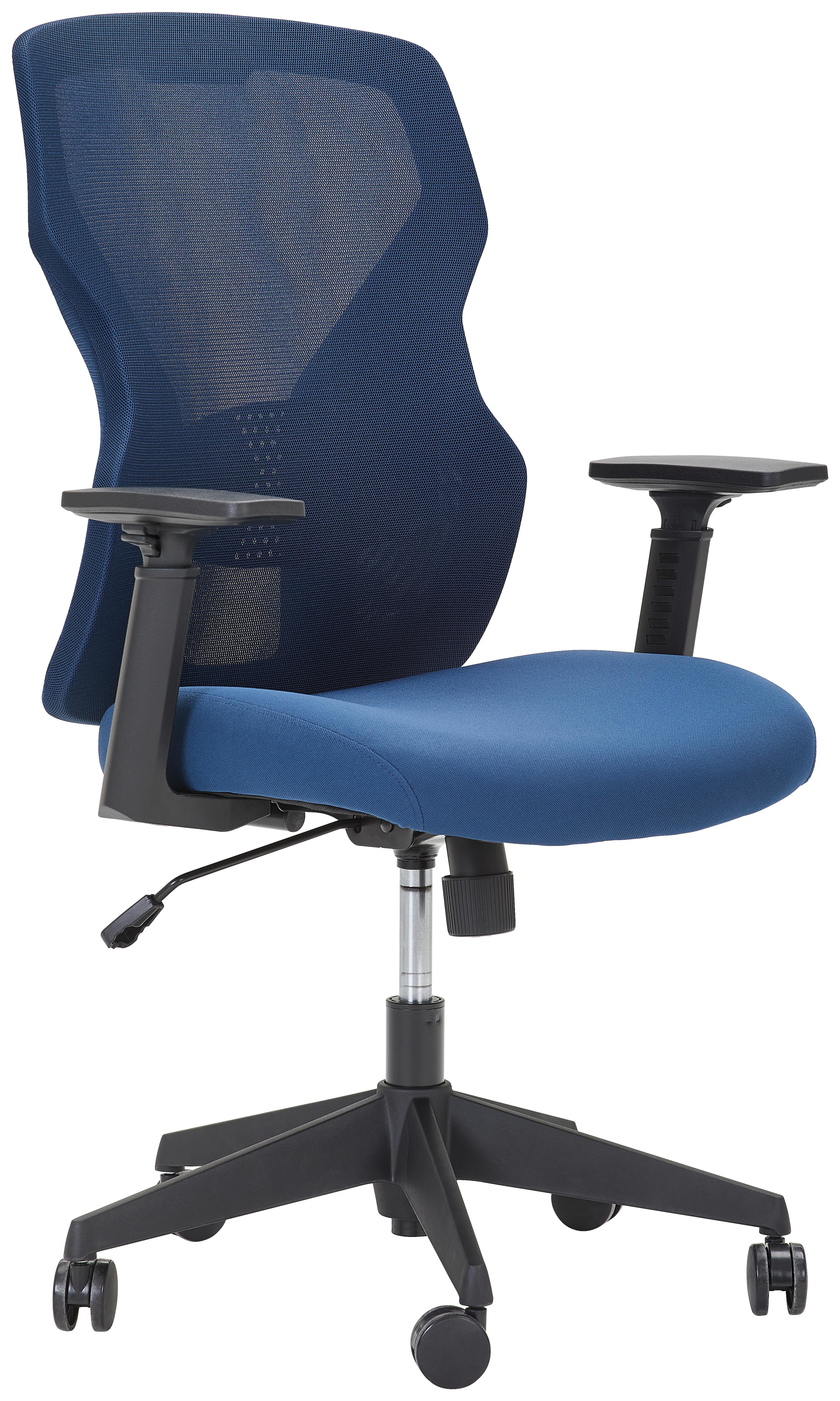 KRZESŁO OBROTOWE NICK -EXKLUSIV- - niebieski/czarny, Design, tworzywo sztuczne/metal (65/66/101-109cm) - Novel