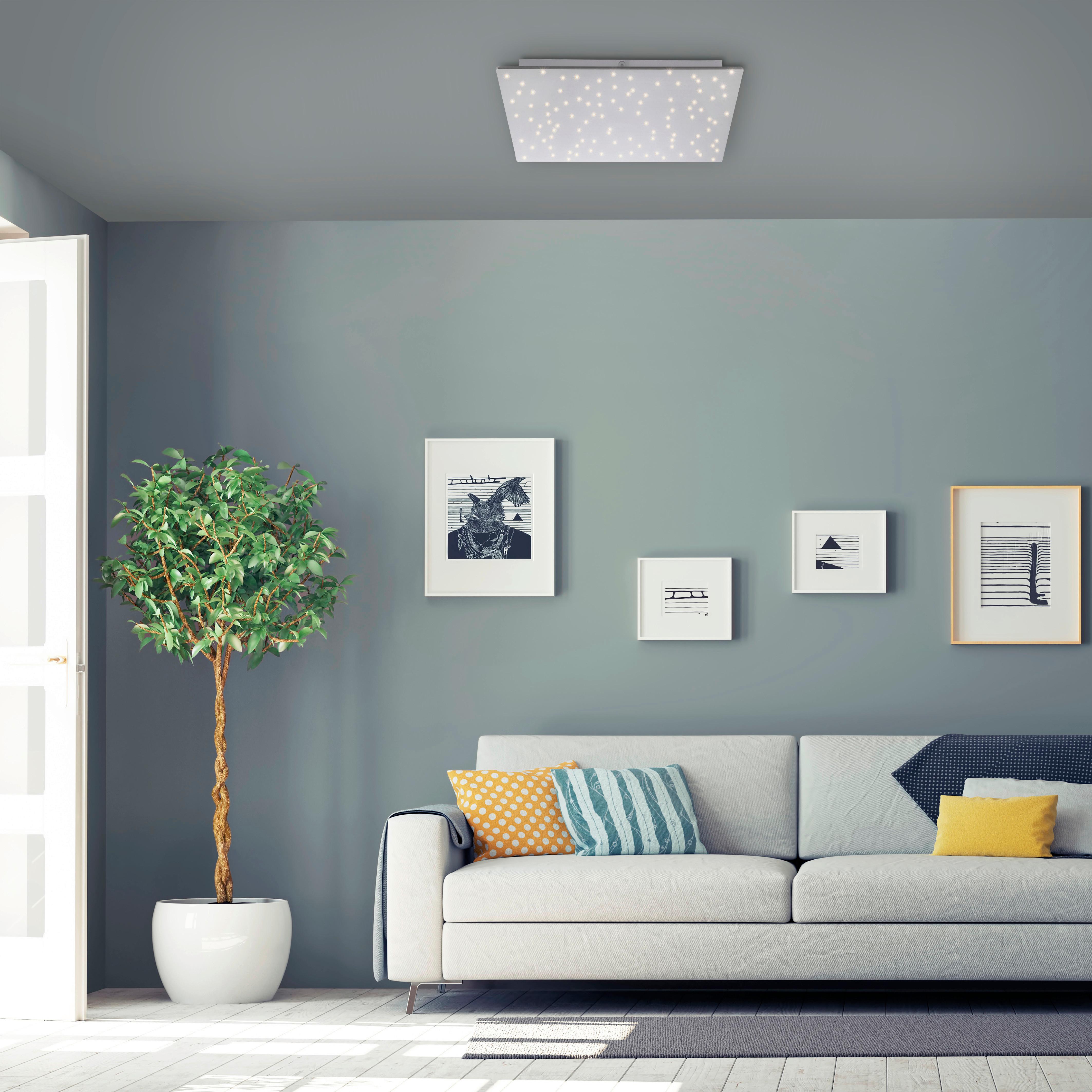 Deckenleuchte Sparkle max. 18 Watt - Silberfarben, Design, Metall (45/45/5cm)