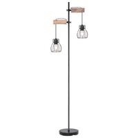 LAMPA STOJĄCA 15326-2SN MINA - kolor naturalny/czarny, Design, metal/drewno (47/168cm) - Globo