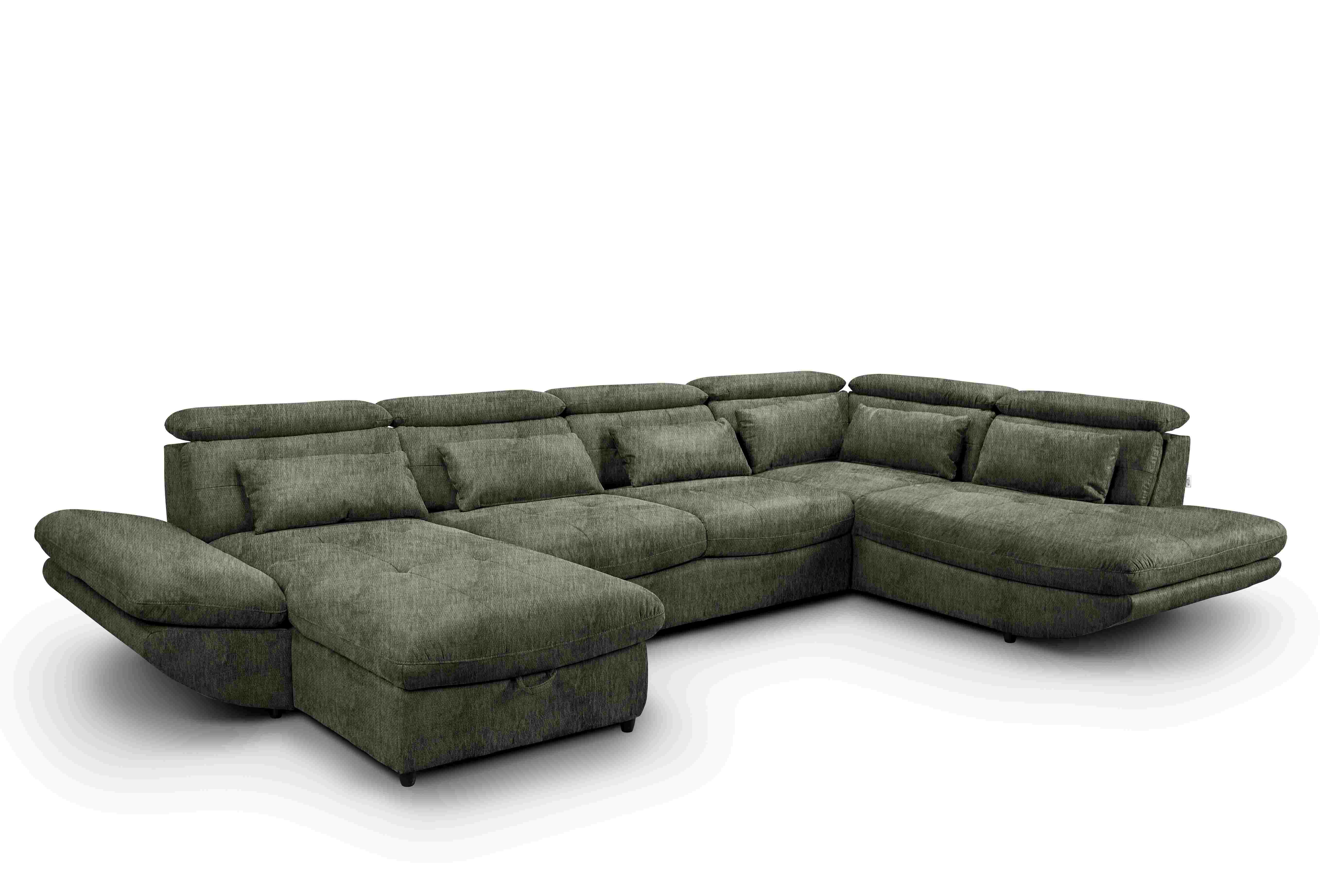 Sarokkanapé U-alakú Park C724636 - ezüstszínű, Modern, textil (385/80/94/233cm)