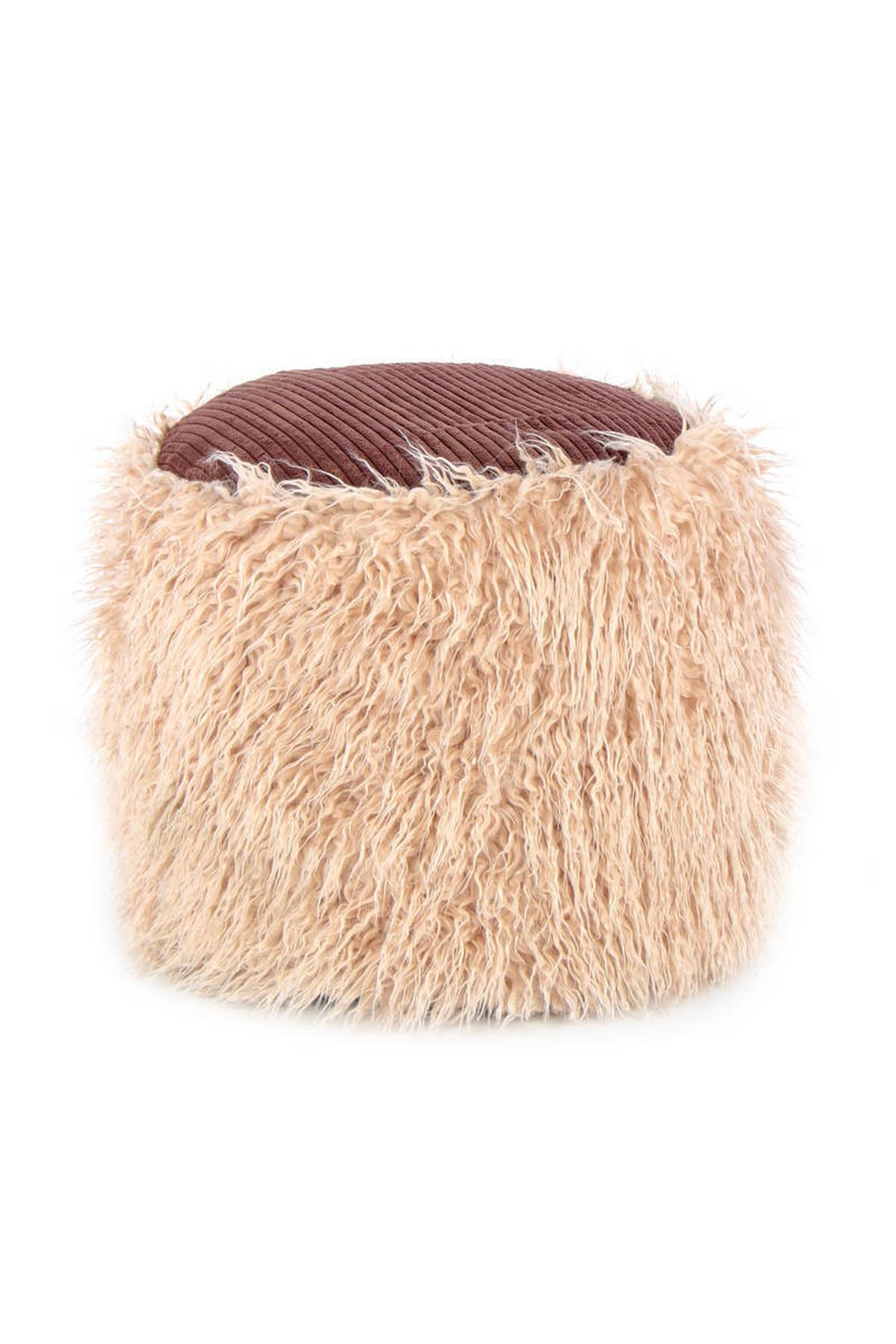 POUF Pouf in Braun und Beige - Beige, Basics, Kunststoff (45/38/45cm) - Kayoom