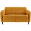 2-Sitzer-Sofa Marone Gelb Teddystoff - Gelb/Schwarz, MODERN, Textil/Metall (140/76/90cm) - Livetastic