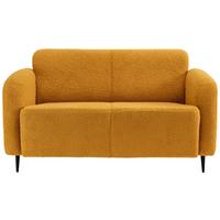 2-Sitzer-Sofa Marone Gelb Teddystoff - Gelb/Schwarz, MODERN, Textil/Metall (140/76/90cm) - Livetastic