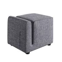 HOCKER PARIS FUßBANK - Grau, Design, Textil (53/43/42cm) - Livetastic