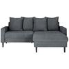 Ecksofa Boston Blaugrau - Blaugrau/Schwarz, KONVENTIONELL, Holz/Textil (215/92/160cm) - Based