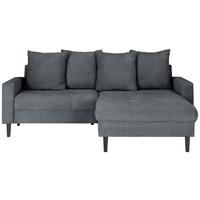 Ecksofa Boston Blaugrau - Blaugrau/Schwarz, KONVENTIONELL, Holz/Textil (215/92/160cm) - Based