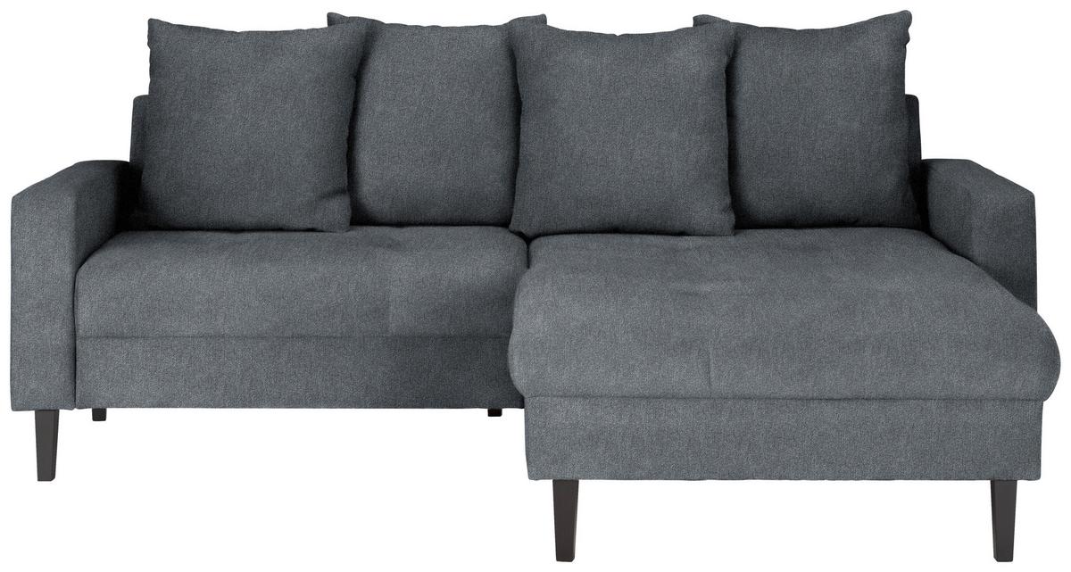Ecksofa Boston Blaugrau - Blaugrau/Schwarz, KONVENTIONELL, Holz/Textil (215/92/160cm) - Based