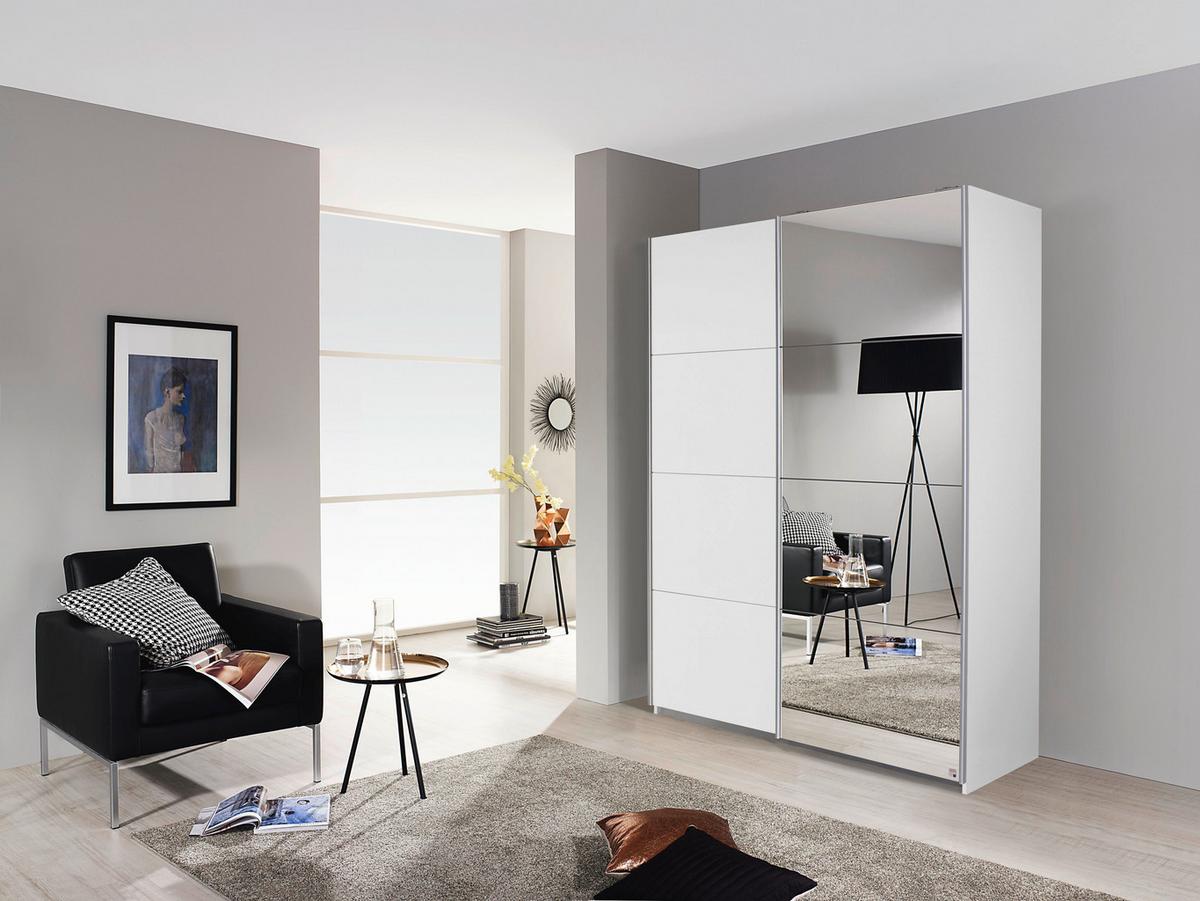 Ormar S Kliznim Vratima Subito - bijela/srebrne boje, Moderno, drvni materijal/metal (136/197/61cm) - Modern Living