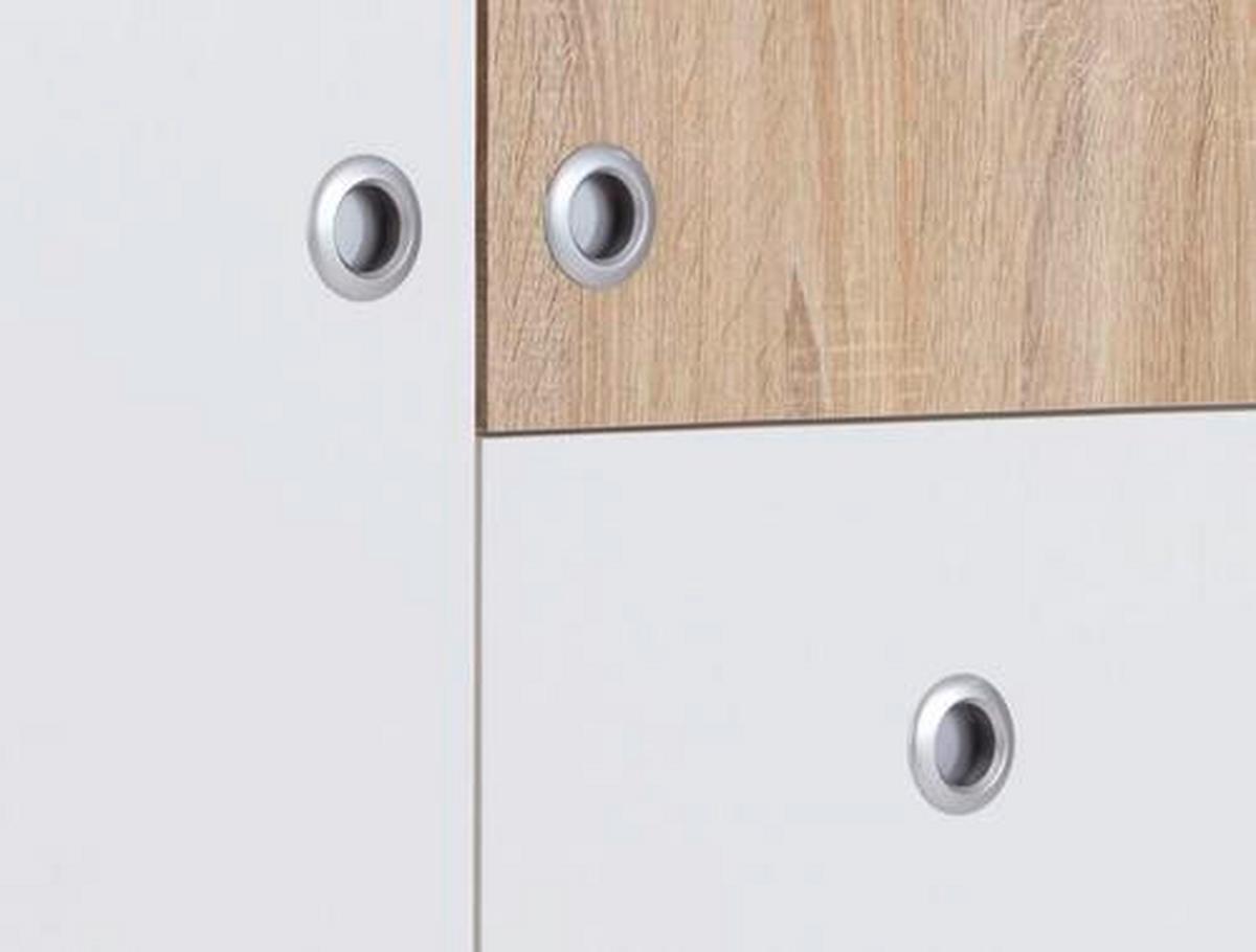 Omara S Klasičnimi Vrati Wiki Baby, Hrast, Bela, Š. 90cm - bela/barve aluminija, Konvencionalno, umetna masa/leseni material (90/191/53cm)