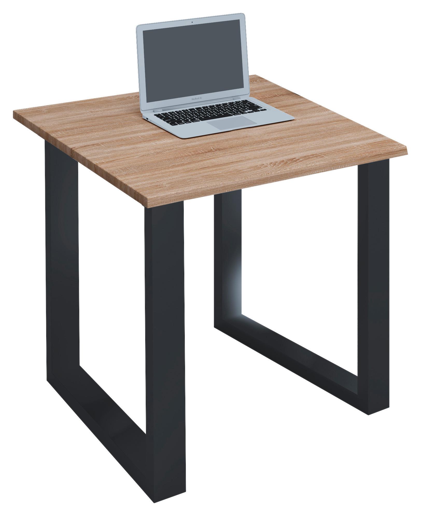 Schreibtisch Lona Sonoma Eiche/Schwarz - Schwarz/Sonoma Eiche, MODERN, Holzwerkstoff/Metall (80/80/76cm) - MID.YOU