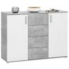 Comoda Ina - gri deschis/alb, Modern, material pe bază de lemn (132/94,8/38,3cm) - Modern Living