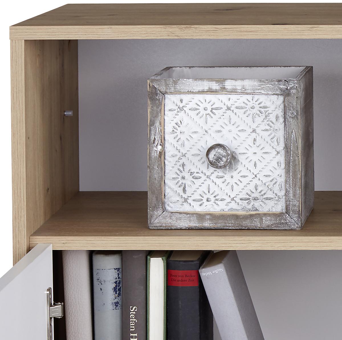 Komoda Box - bijela/boje hrasta, Moderno, drvni materijal/plastika (99/85/40cm) - Modern Living