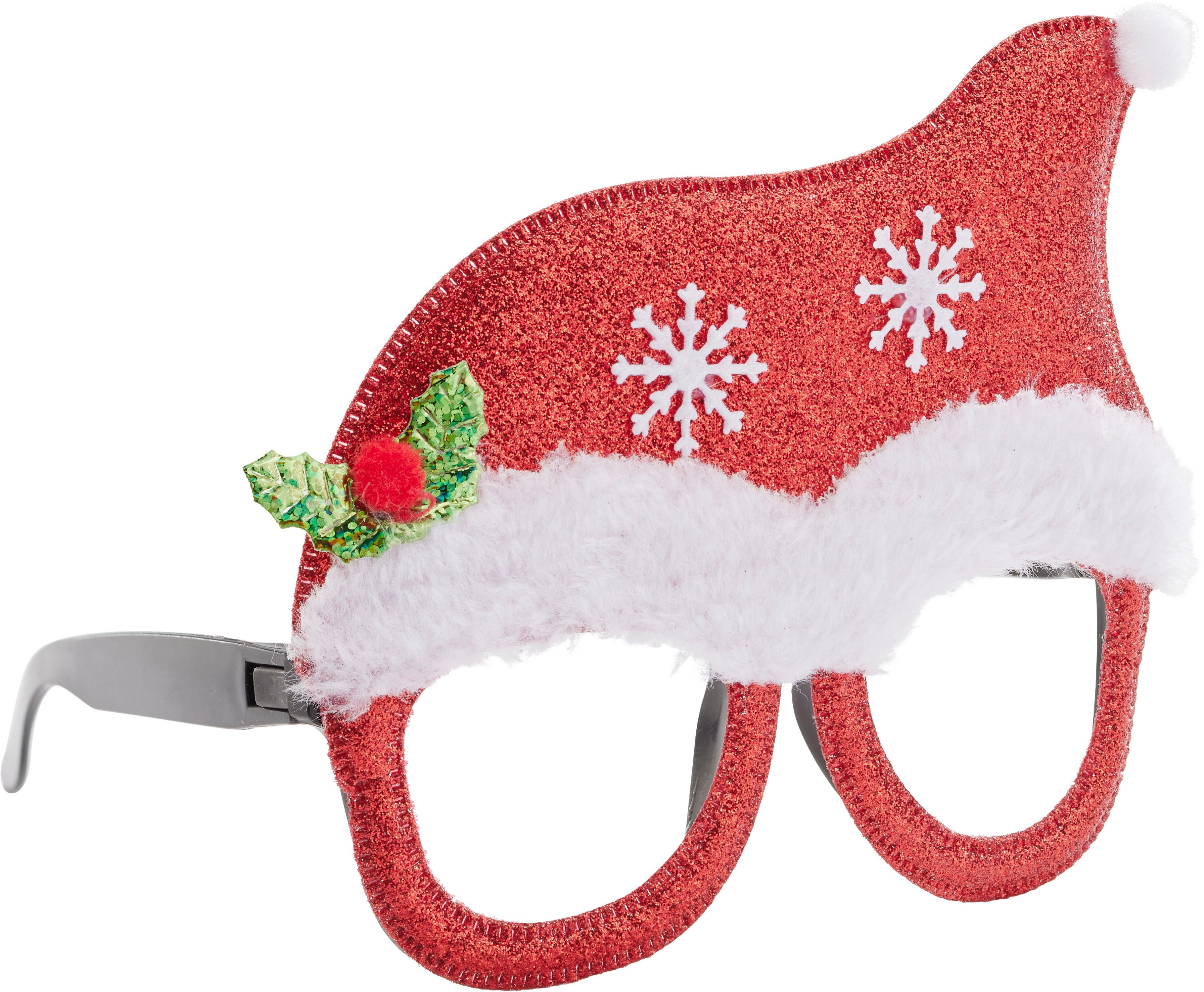 Weihnachtsbrille Fun diverse Designs - Rot/Goldfarben, KONVENTIONELL, Kunststoff (15/12/3cm) - Modern Living