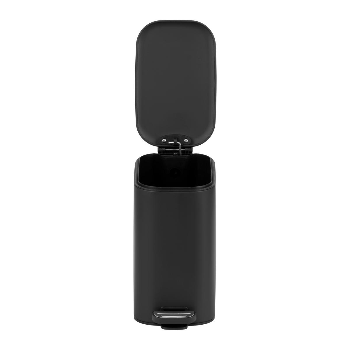Treteimer Vario Schwarz ca. 6 l - Schwarz, MODERN, Kunststoff/Metall (15/28/26,9cm) - Mömax